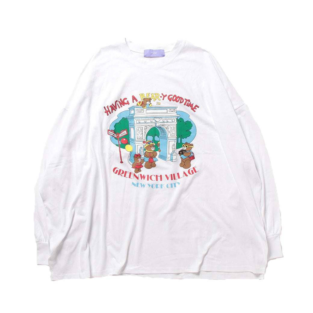 vintage like bear tee / ivory