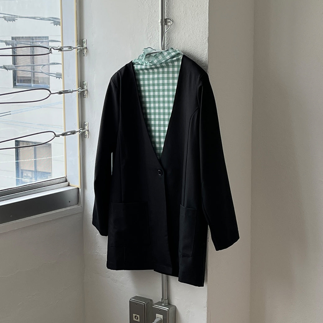 perfect silhouette no collar jacket / black