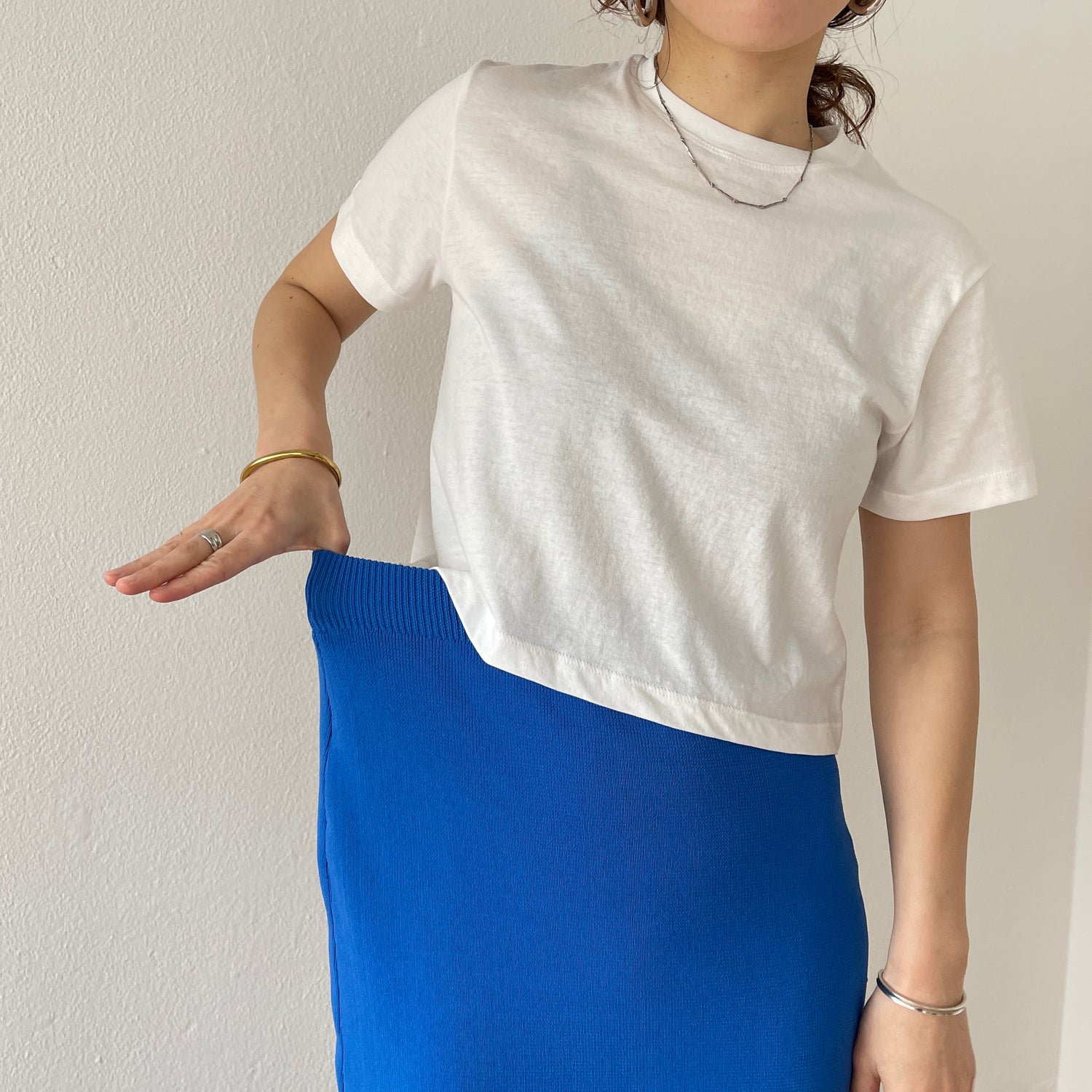 daily daily 2way knit skirt / blue