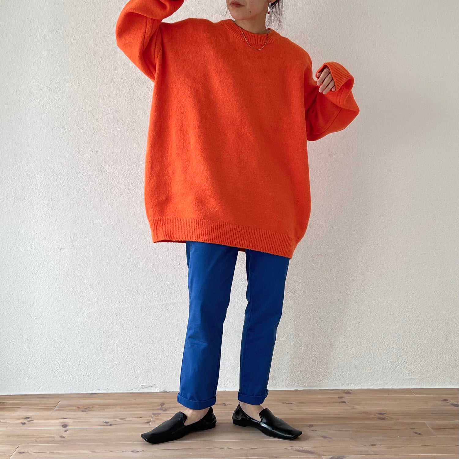 over size loose knit / orange