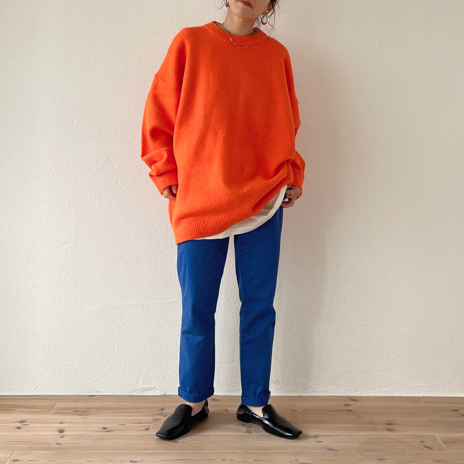 over size loose knit / orange