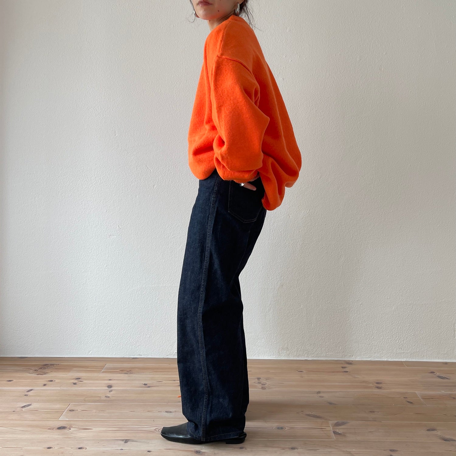 over size loose knit / orange