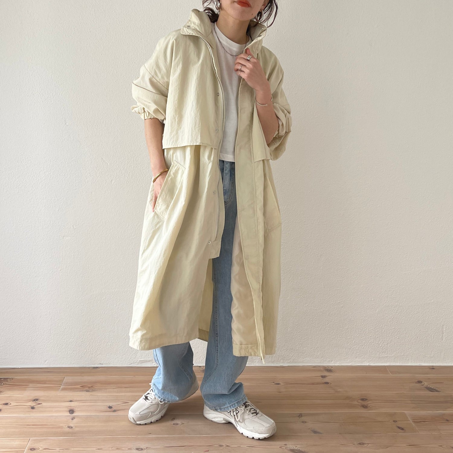 2way airy mods coat / ivory