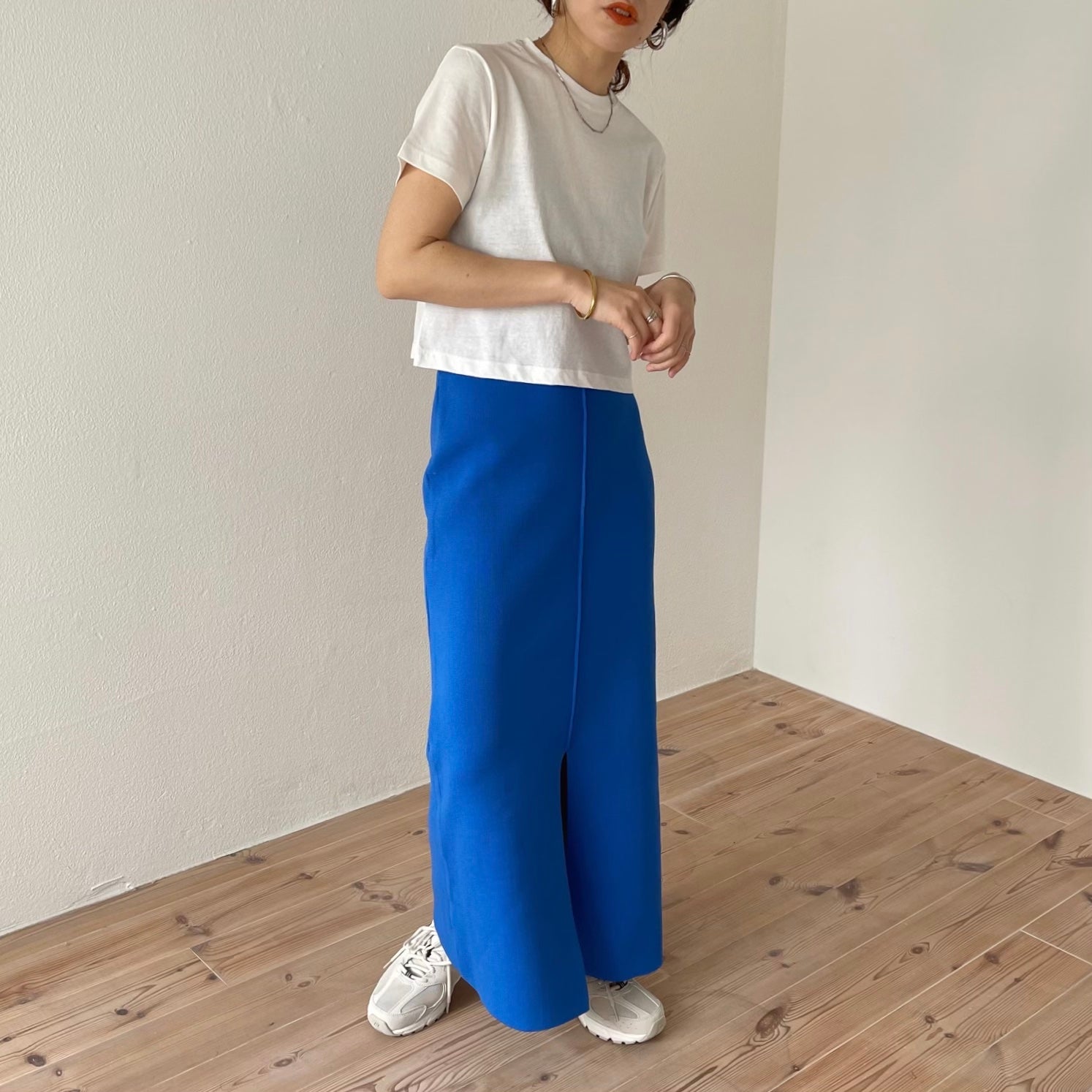 daily daily 2way knit skirt / blue