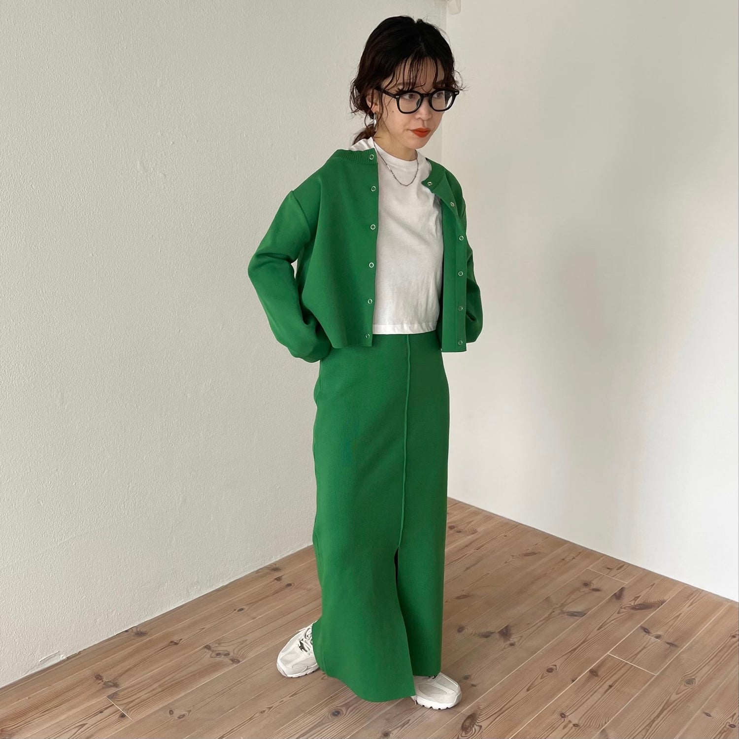 daily daily 2way knit skirt / green