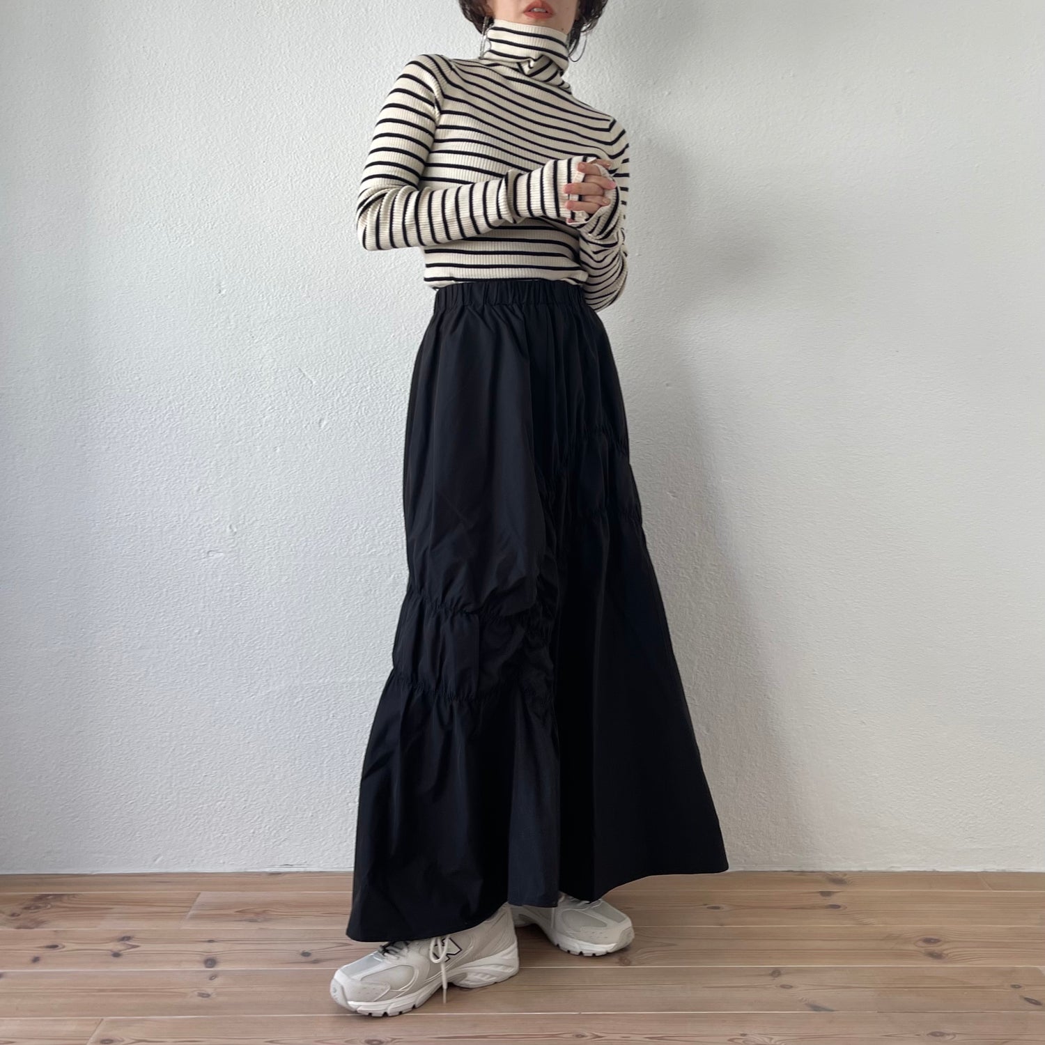 many many gather skirt / black