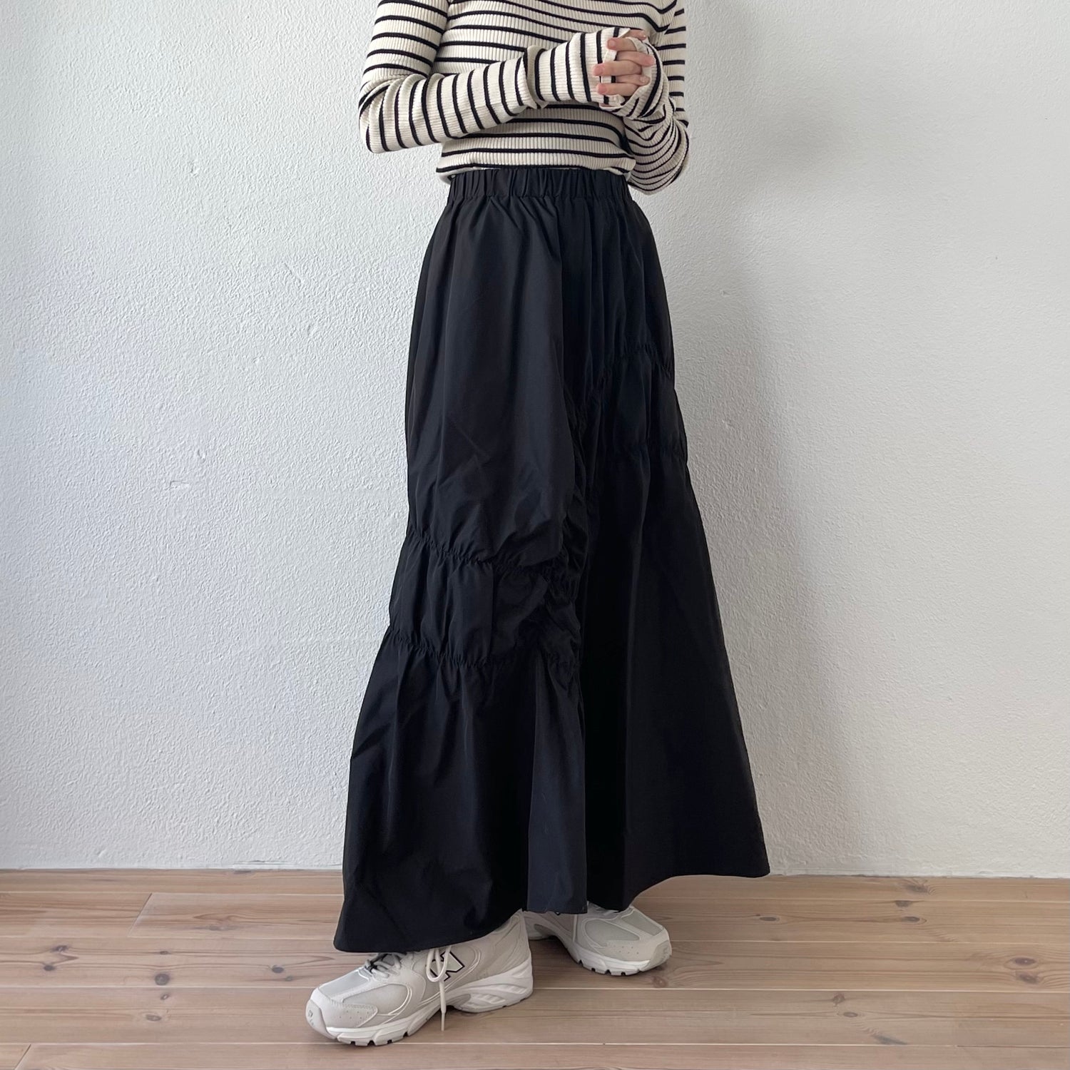 many many gather skirt / black