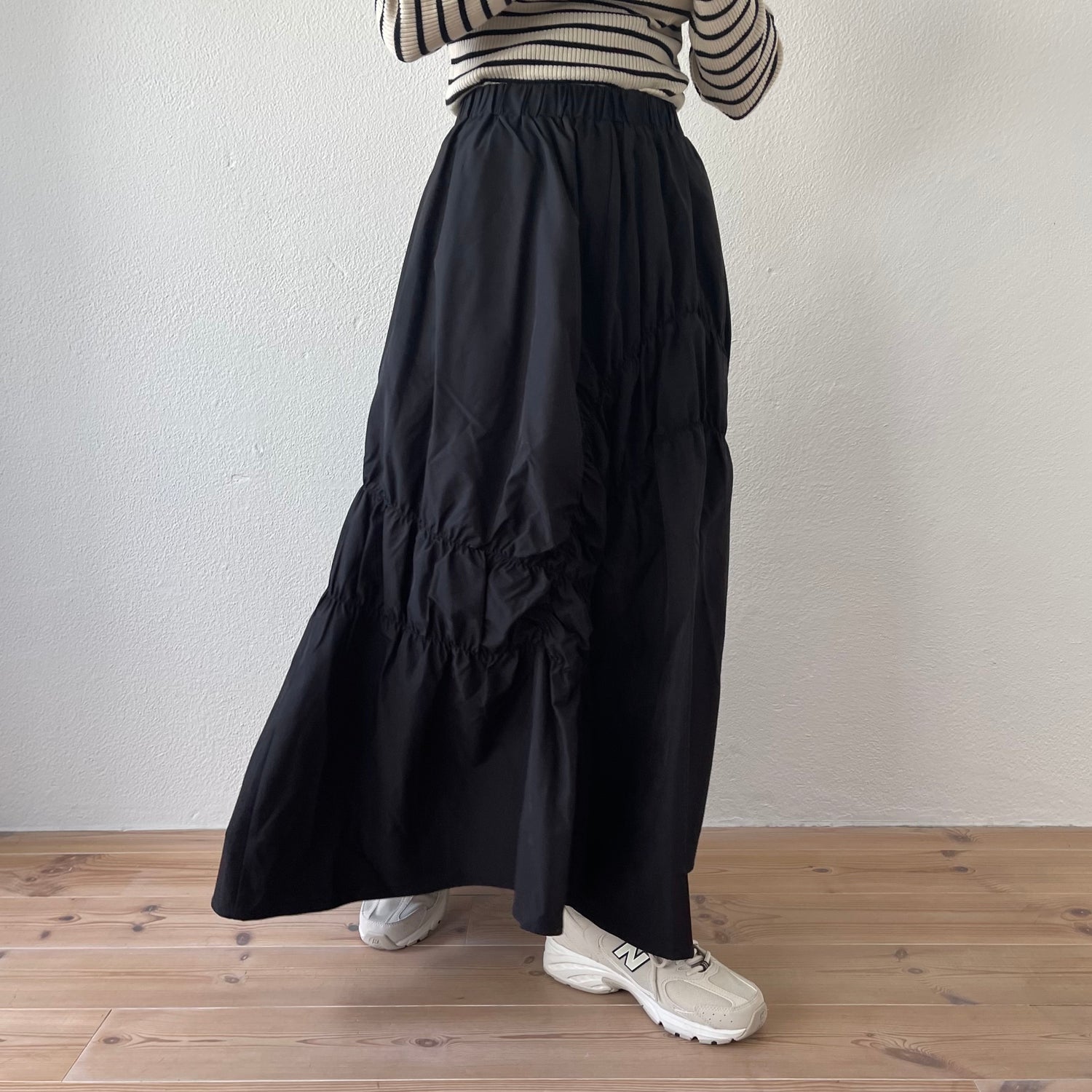 many many gather skirt / black