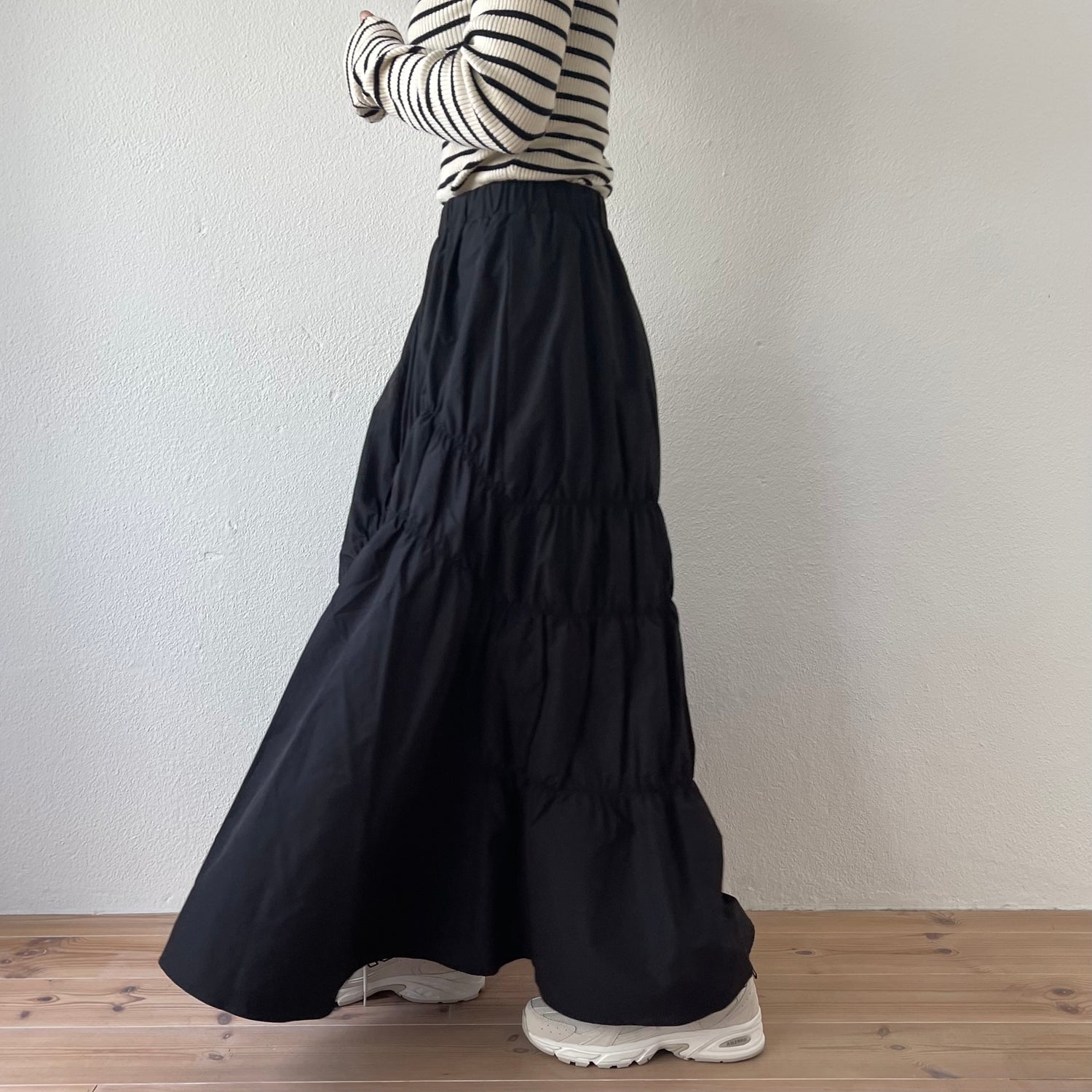 many many gather skirt / black