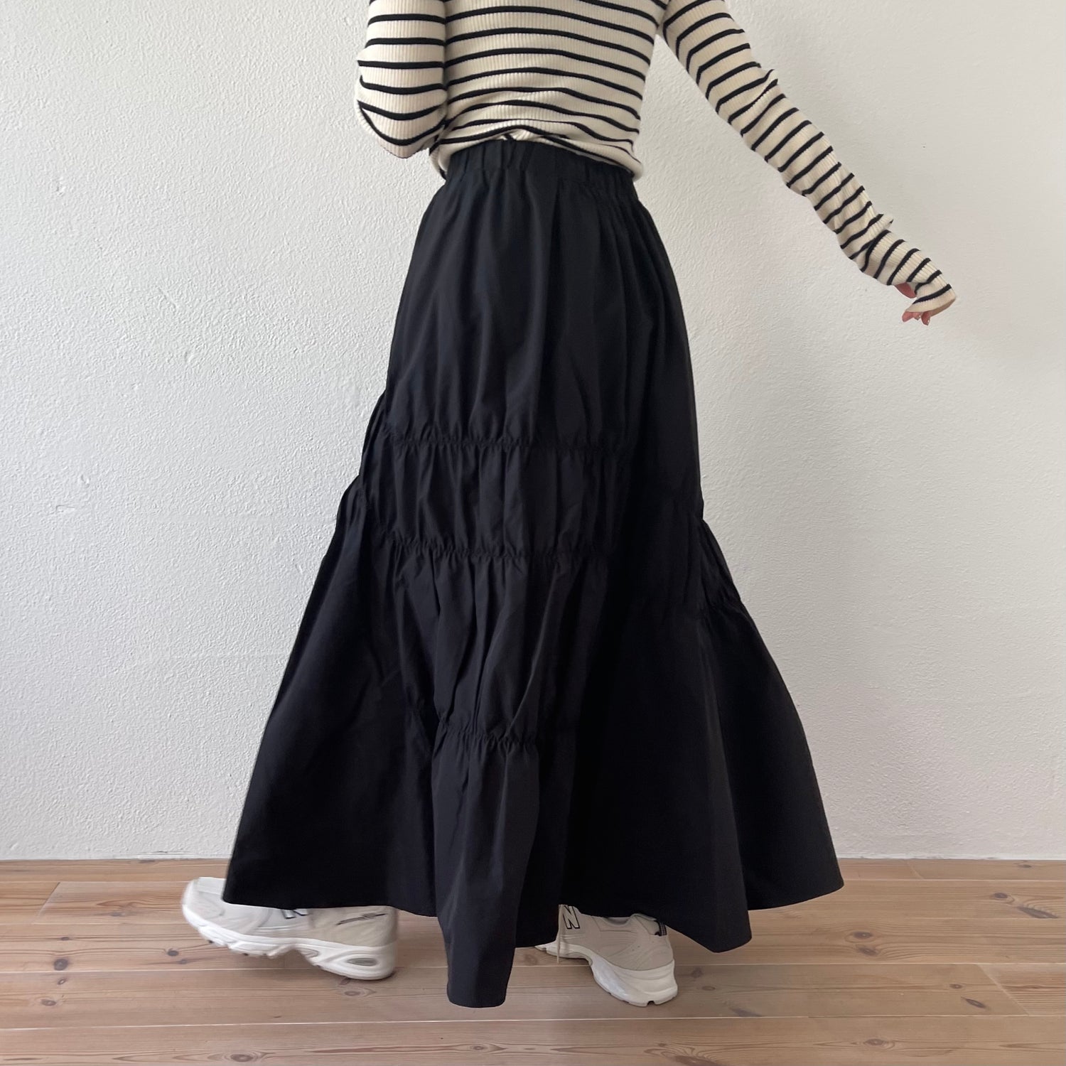 many many gather skirt / black