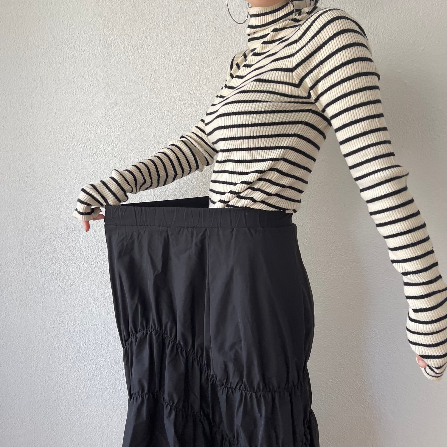 many many gather skirt / black