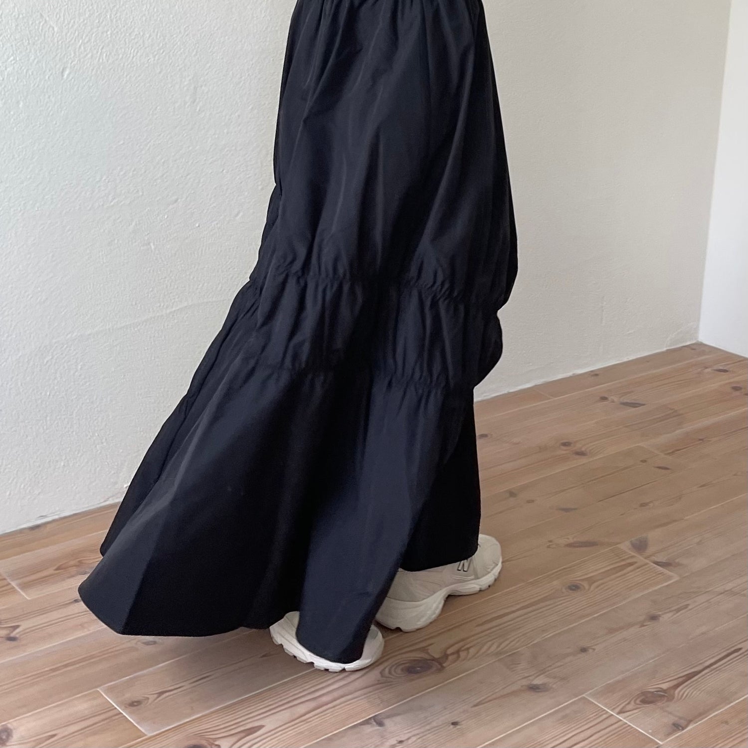 many many gather skirt / black