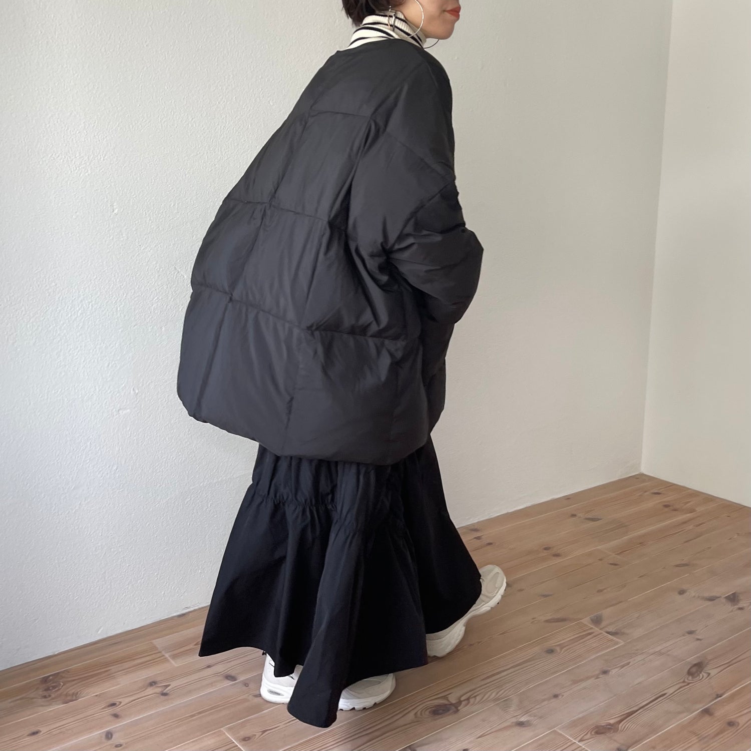 many many gather skirt / black