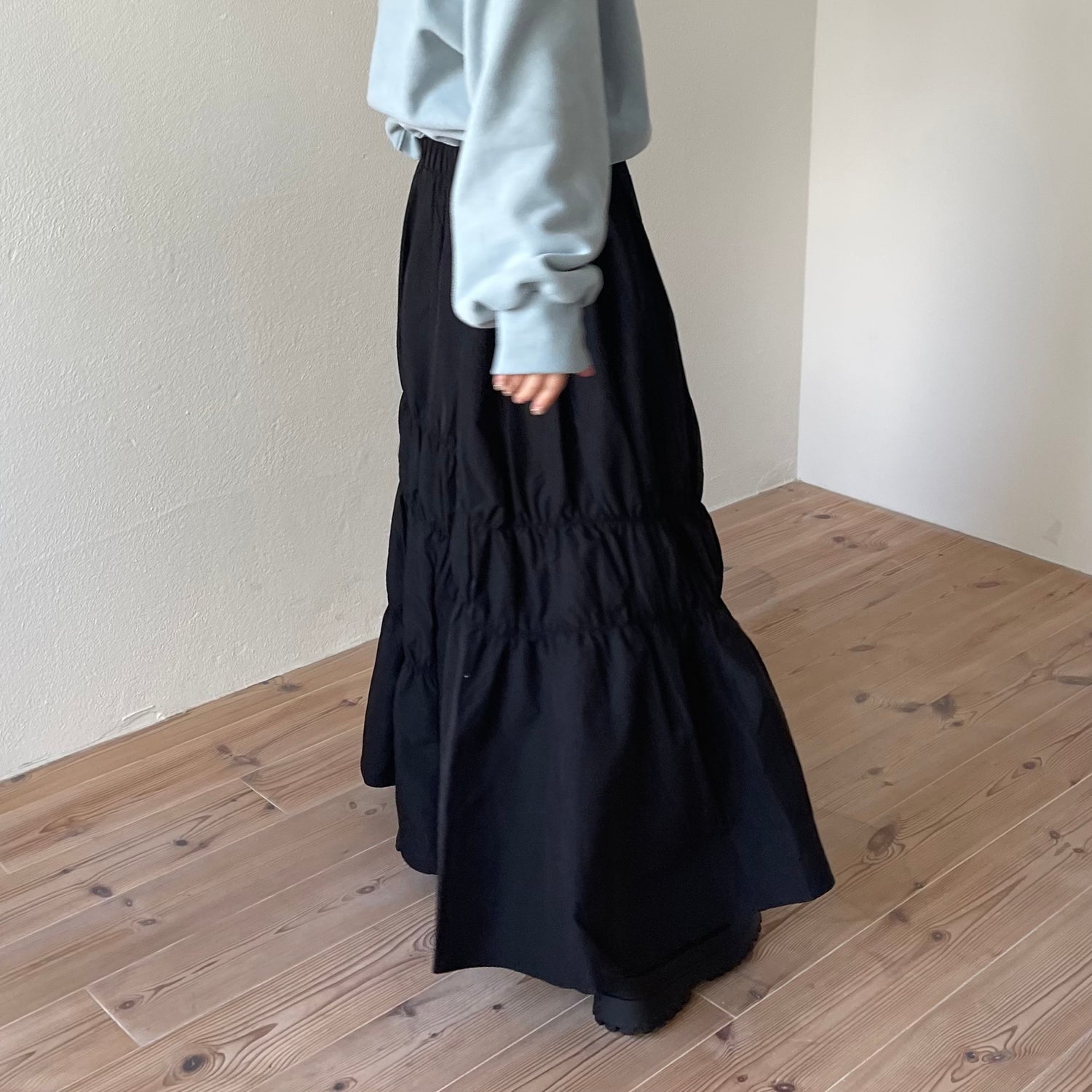many many gather skirt / black