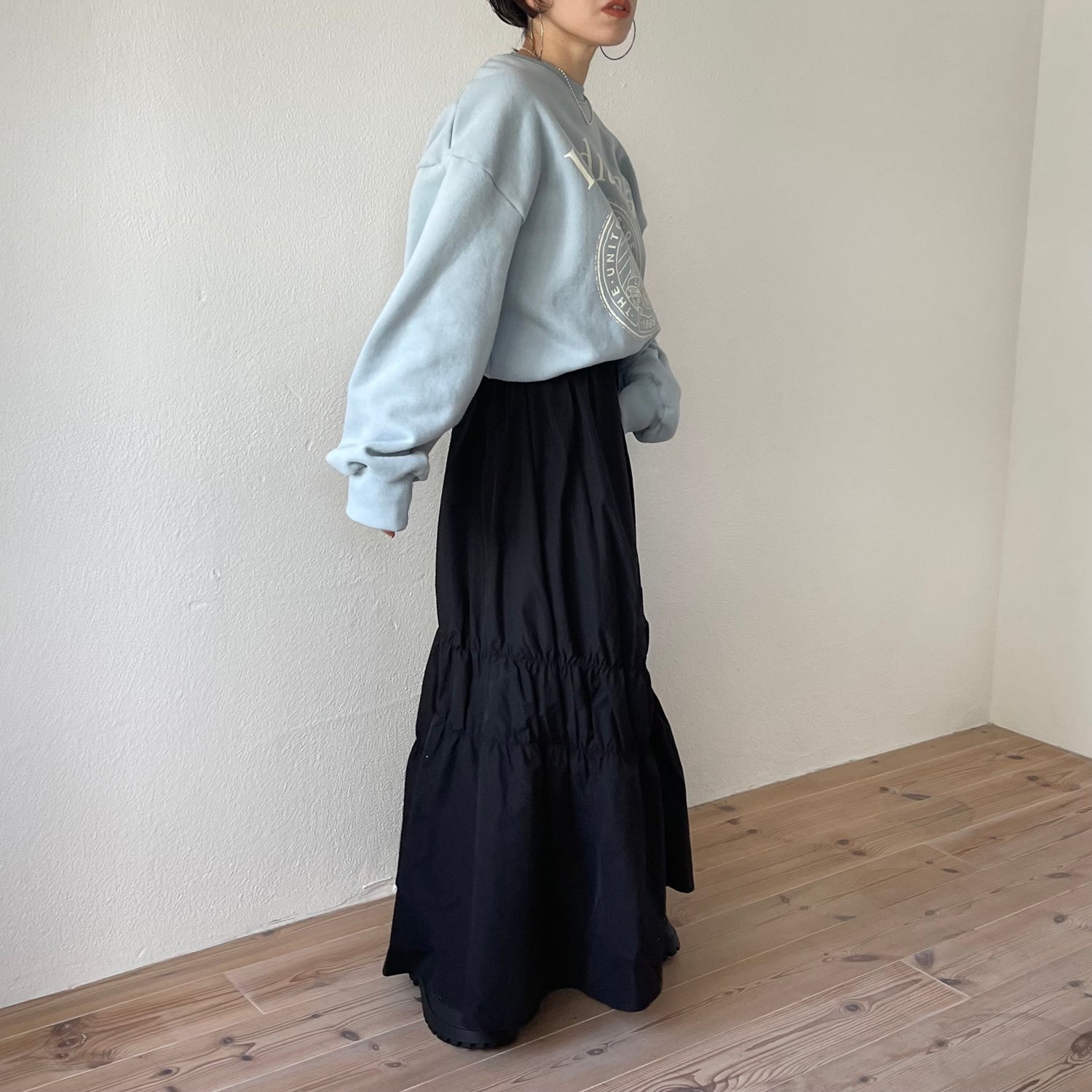 many many gather skirt / black