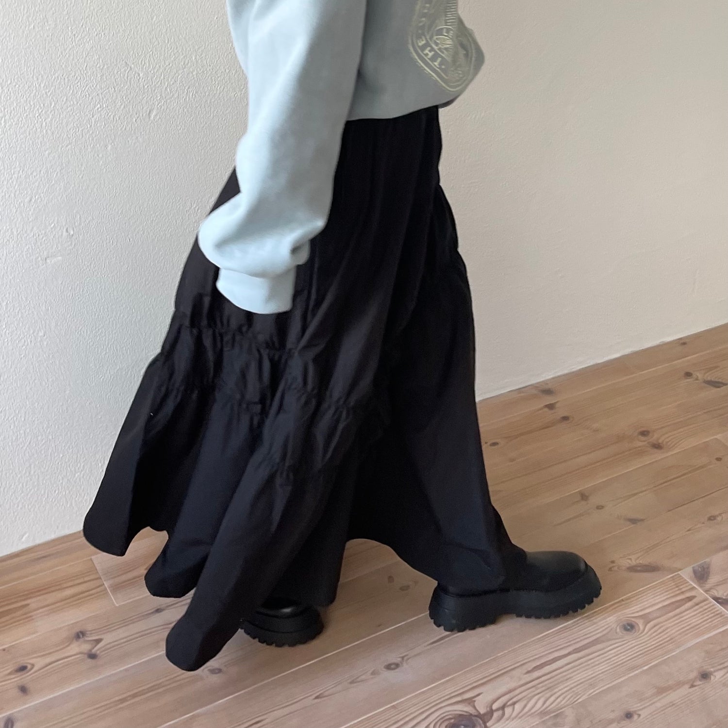 many many gather skirt / black