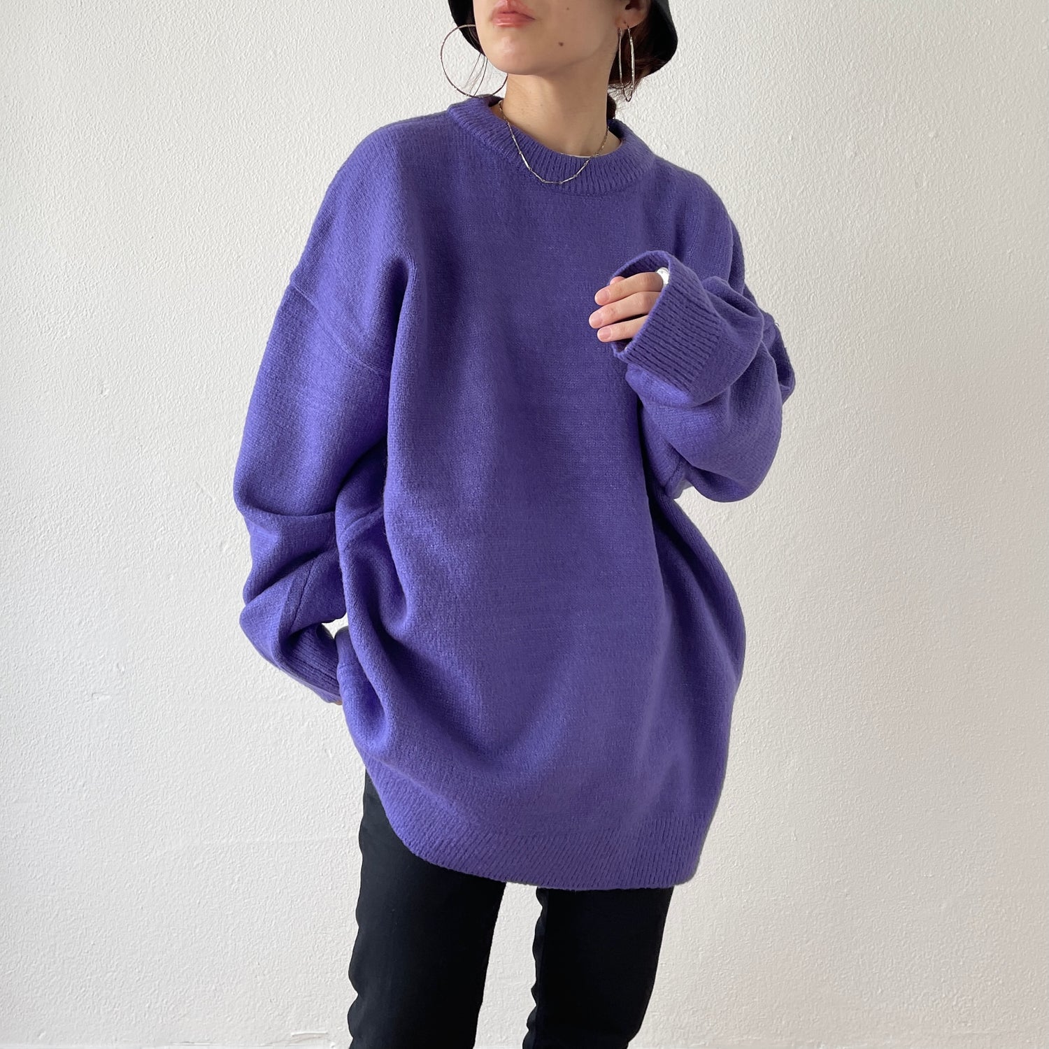 over size loose knit / purple