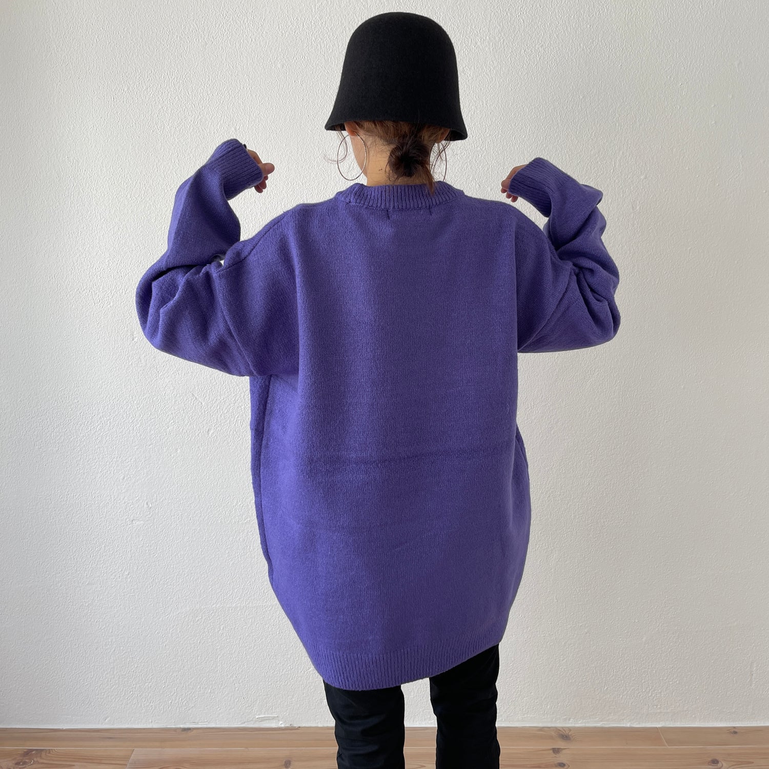 over size loose knit / purple