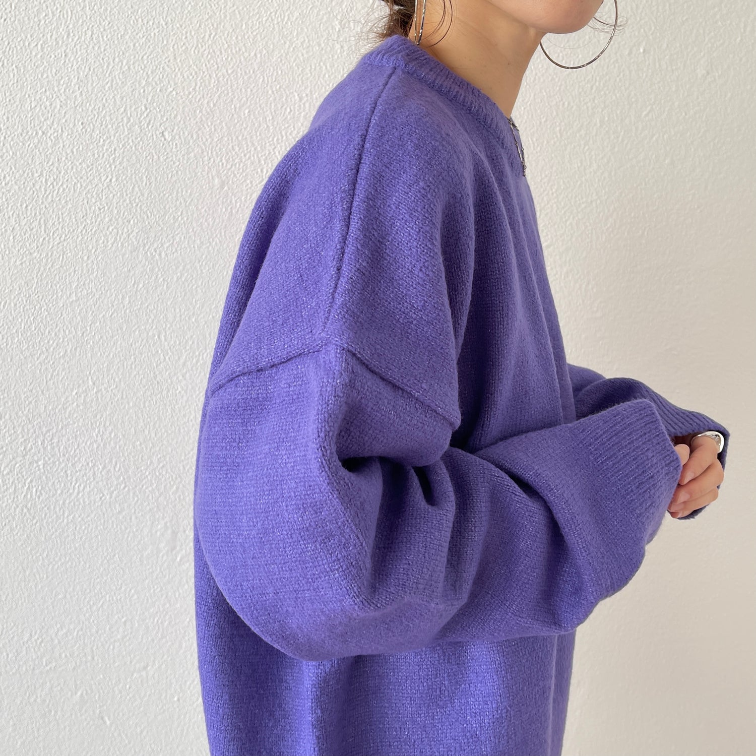 over size loose knit / purple