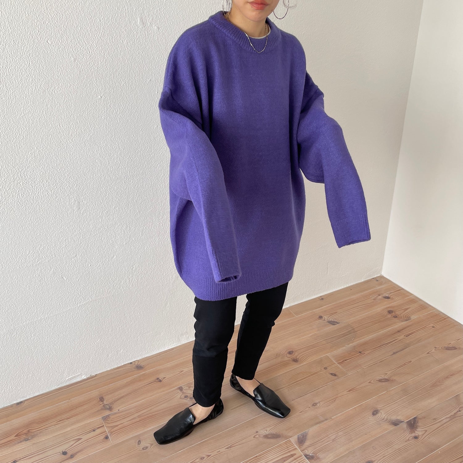over size loose knit / purple