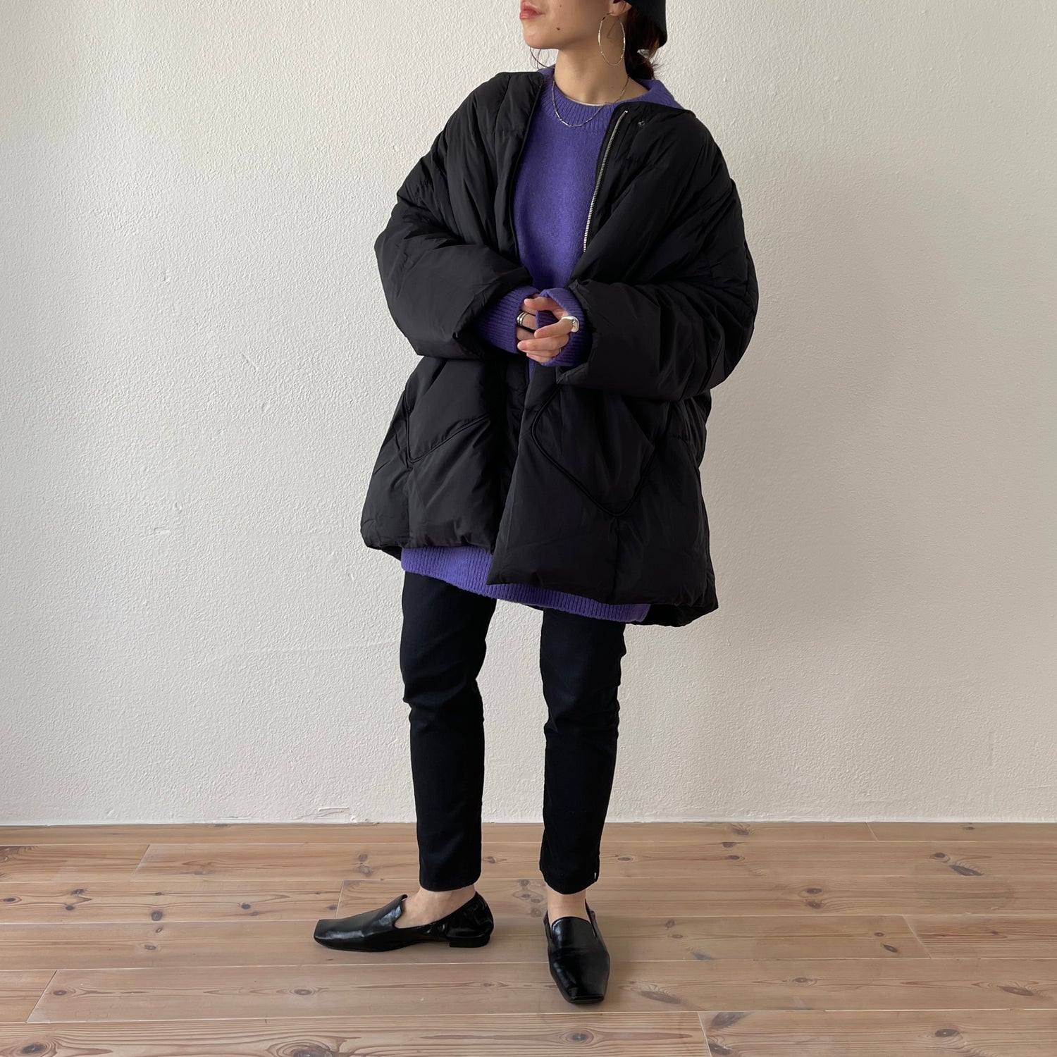 over size loose knit / purple