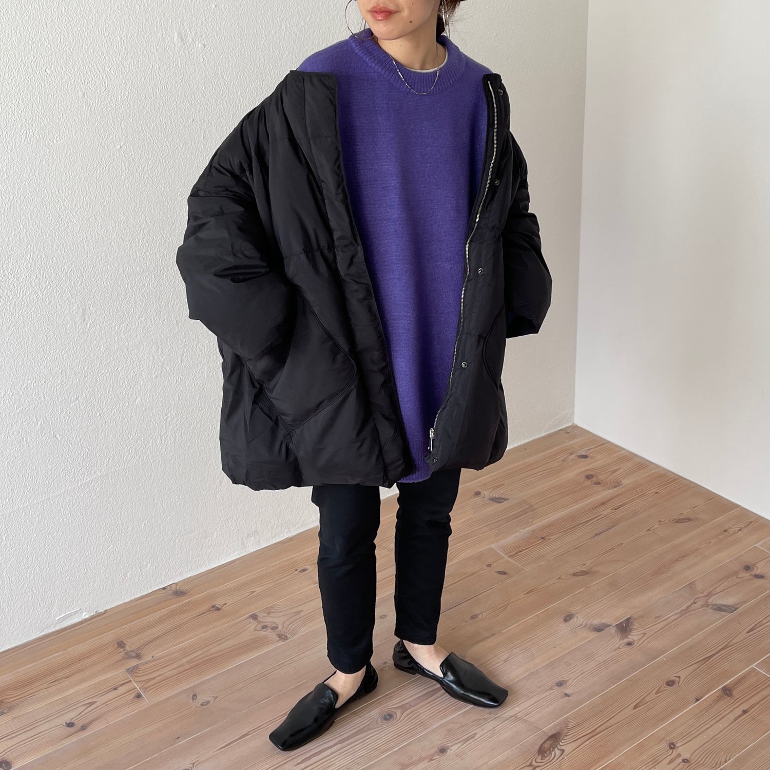 over size loose knit / purple