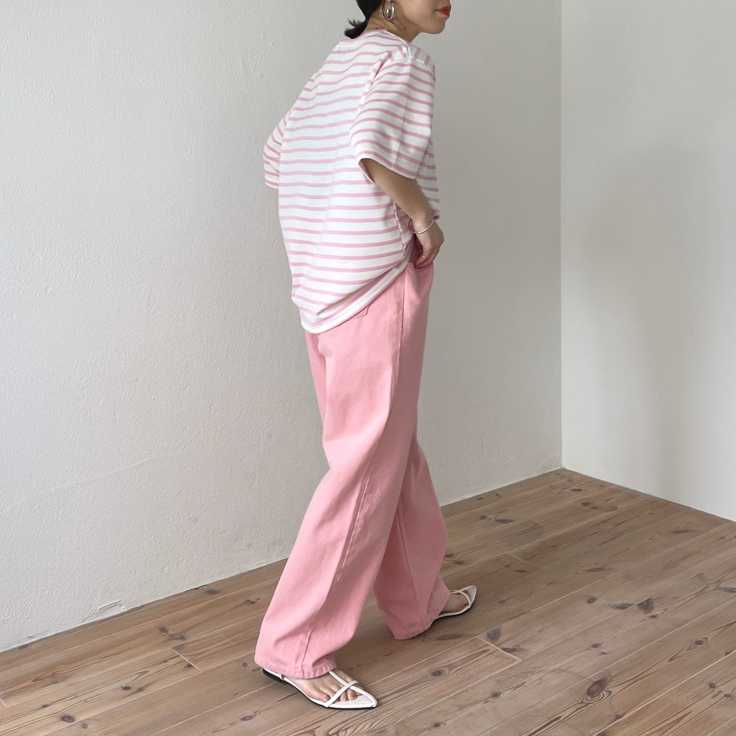 daily vitamin border tee / pink