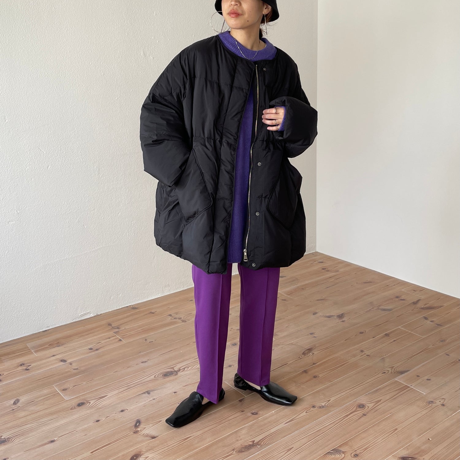 over size loose knit / purple