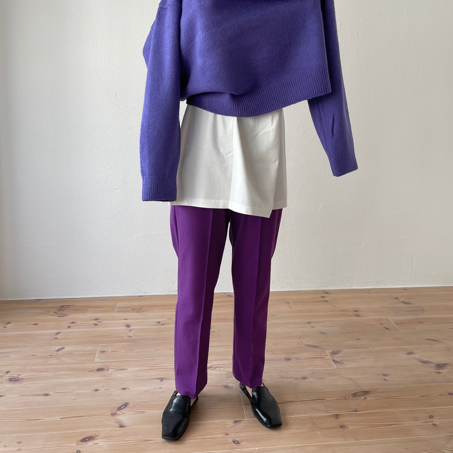 over size loose knit / purple
