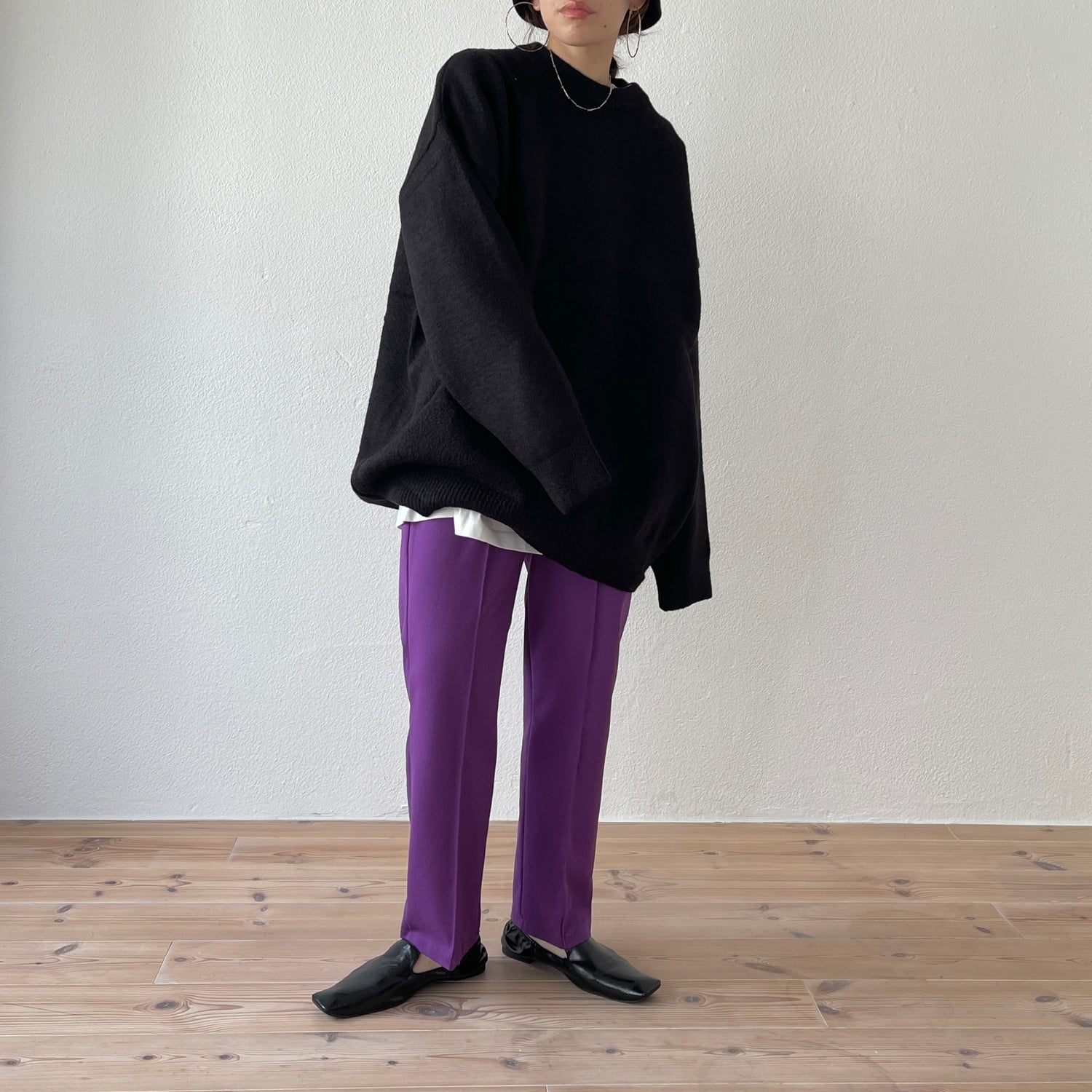 over size loose knit / black