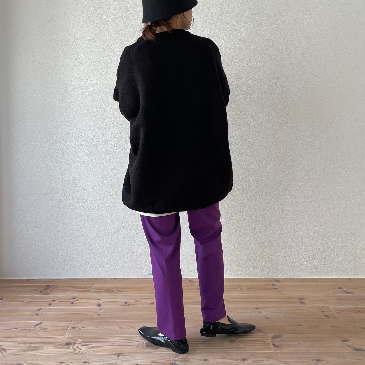 over size loose knit / black