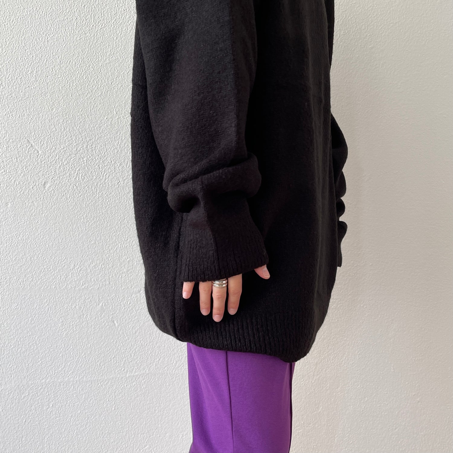 over size loose knit / black