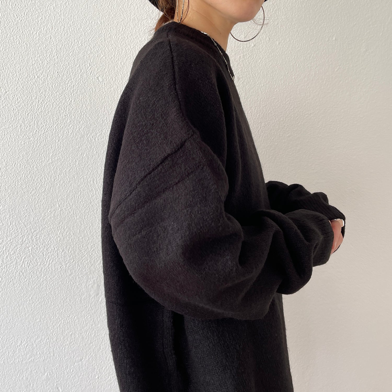 over size loose knit / black