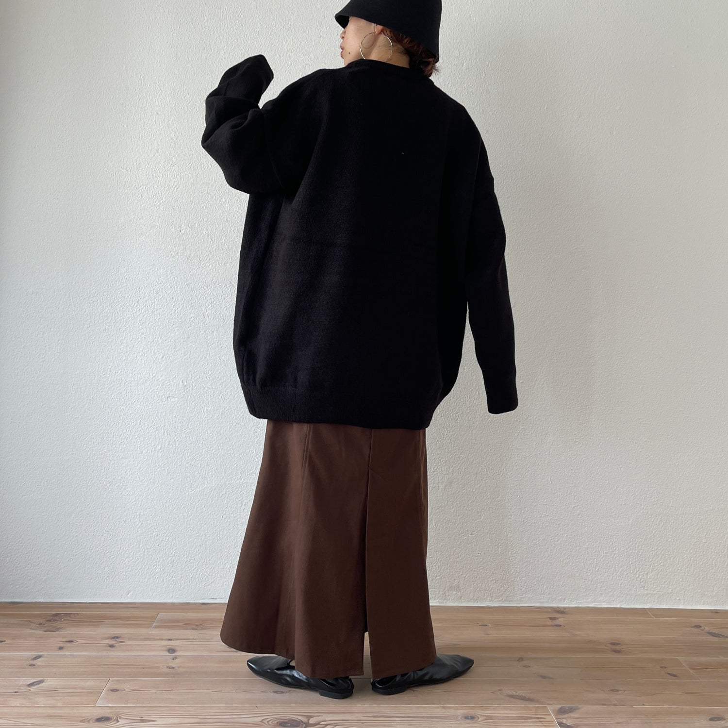 over size loose knit / black