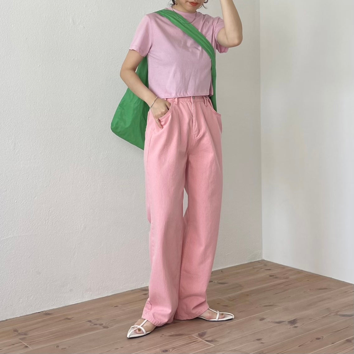 loose fit candy denim / pink