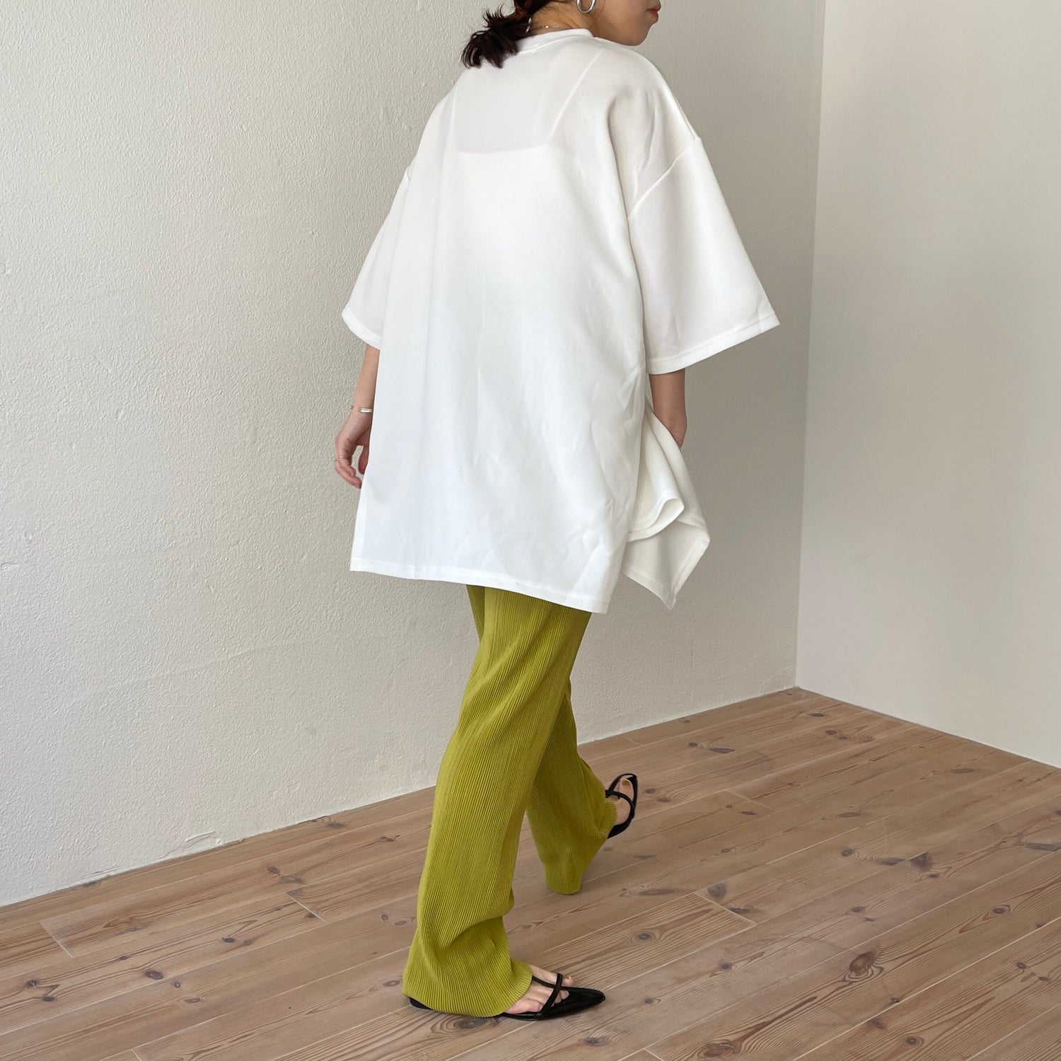 daily daily super stretch pleats pants / lime