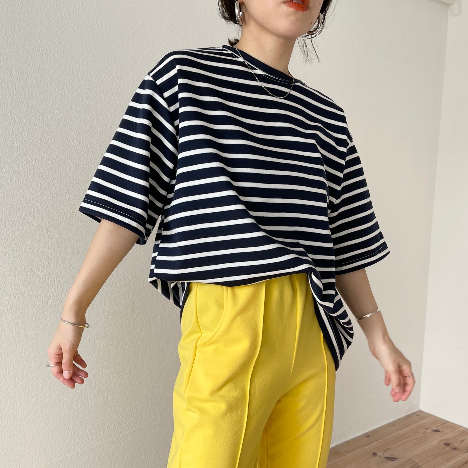 daily vitamin border tee / navy