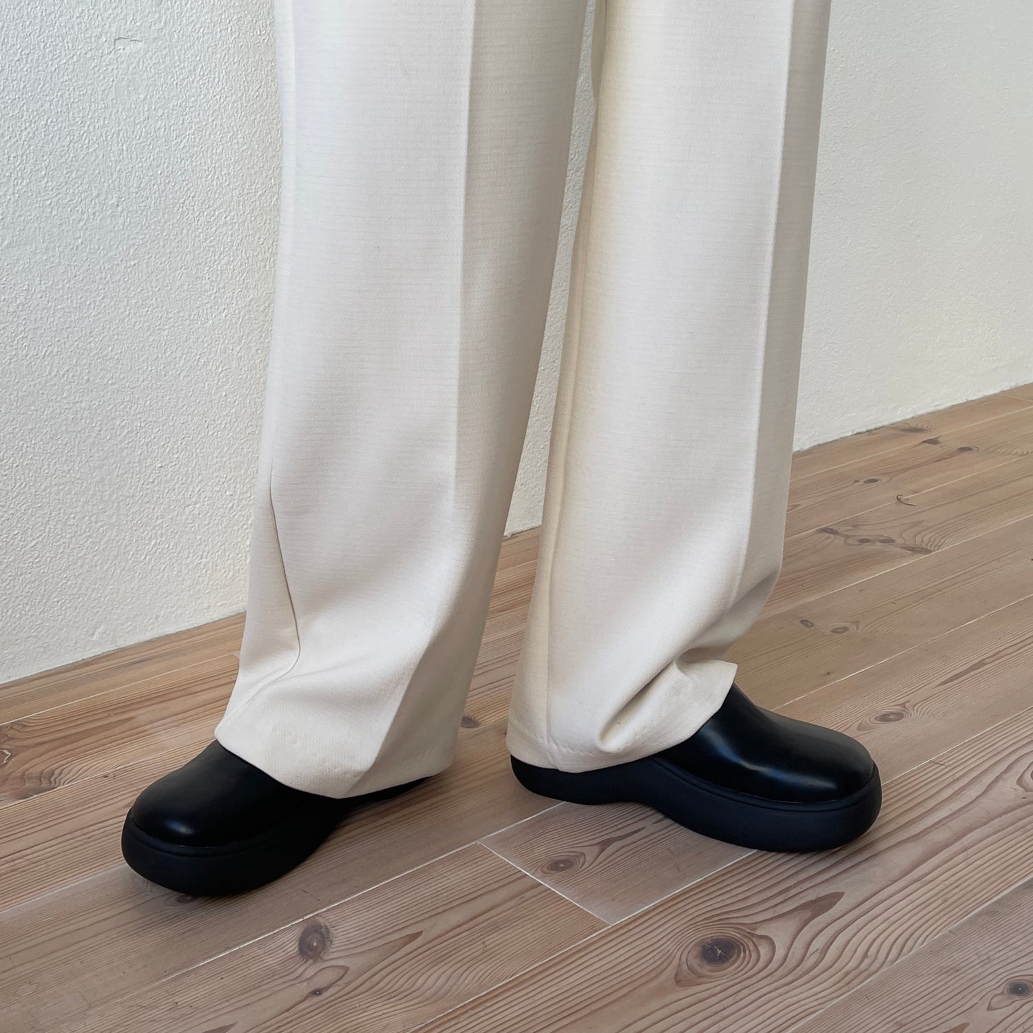 chubby flat shoes / black