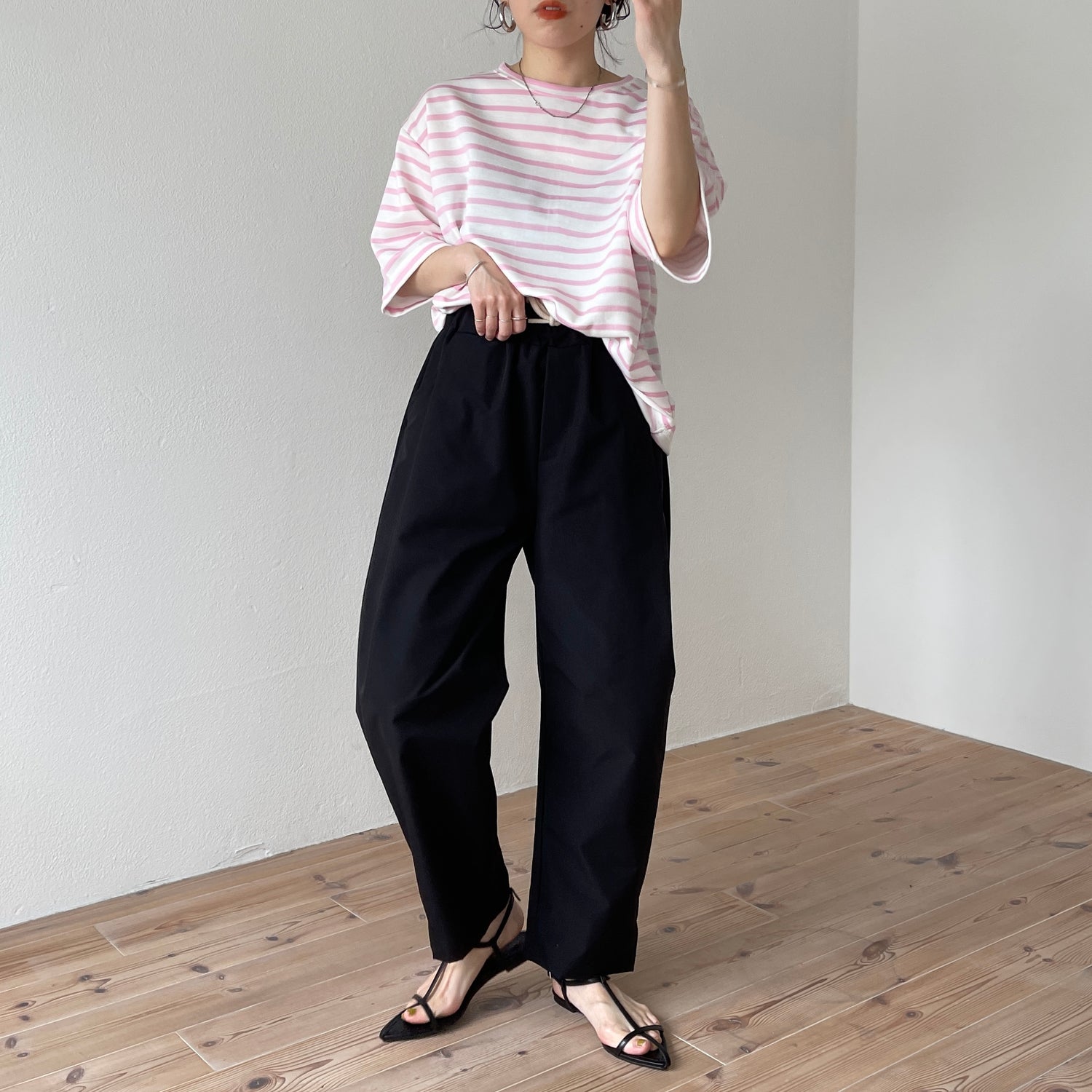daily vitamin border tee / pink