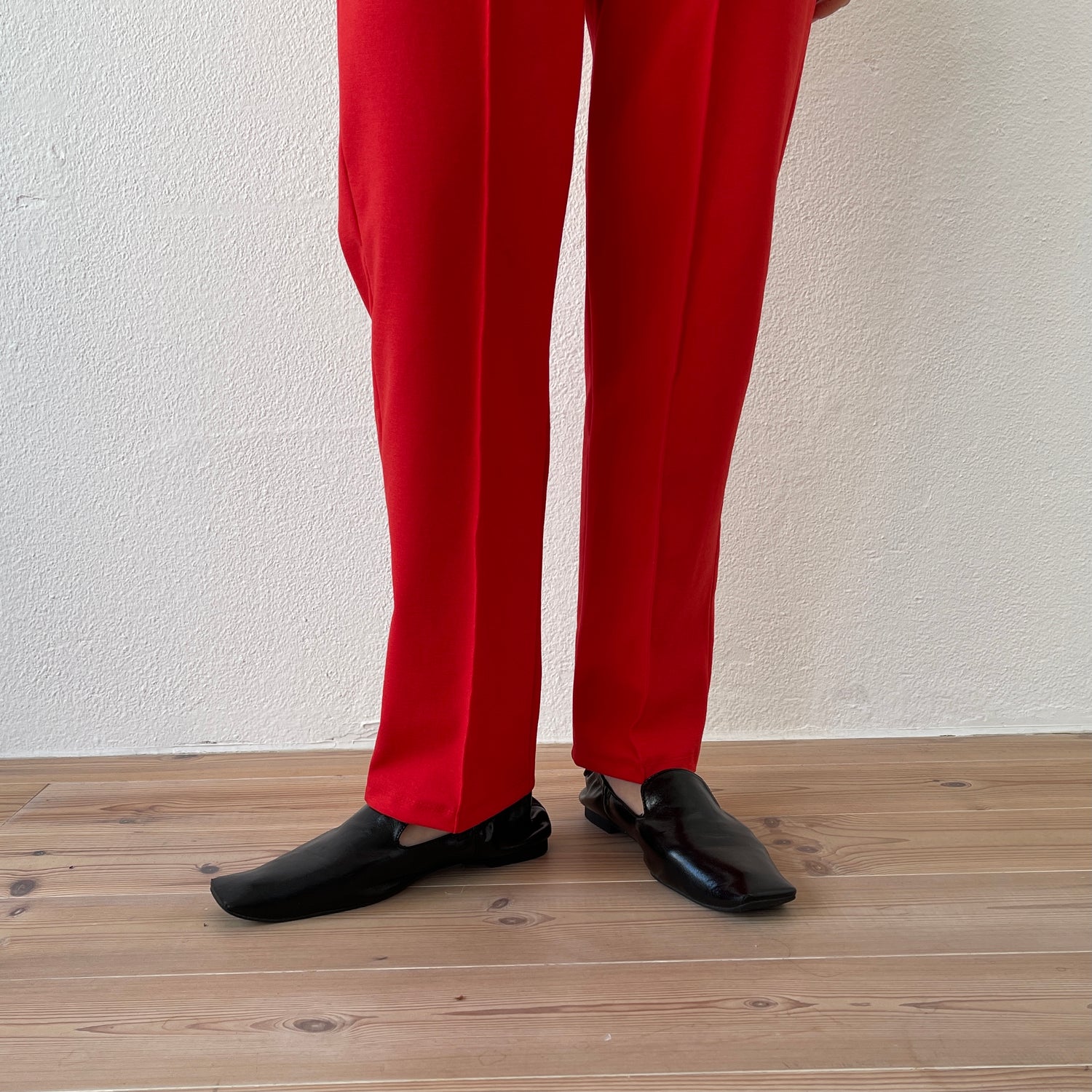center line relax sweat pants / red