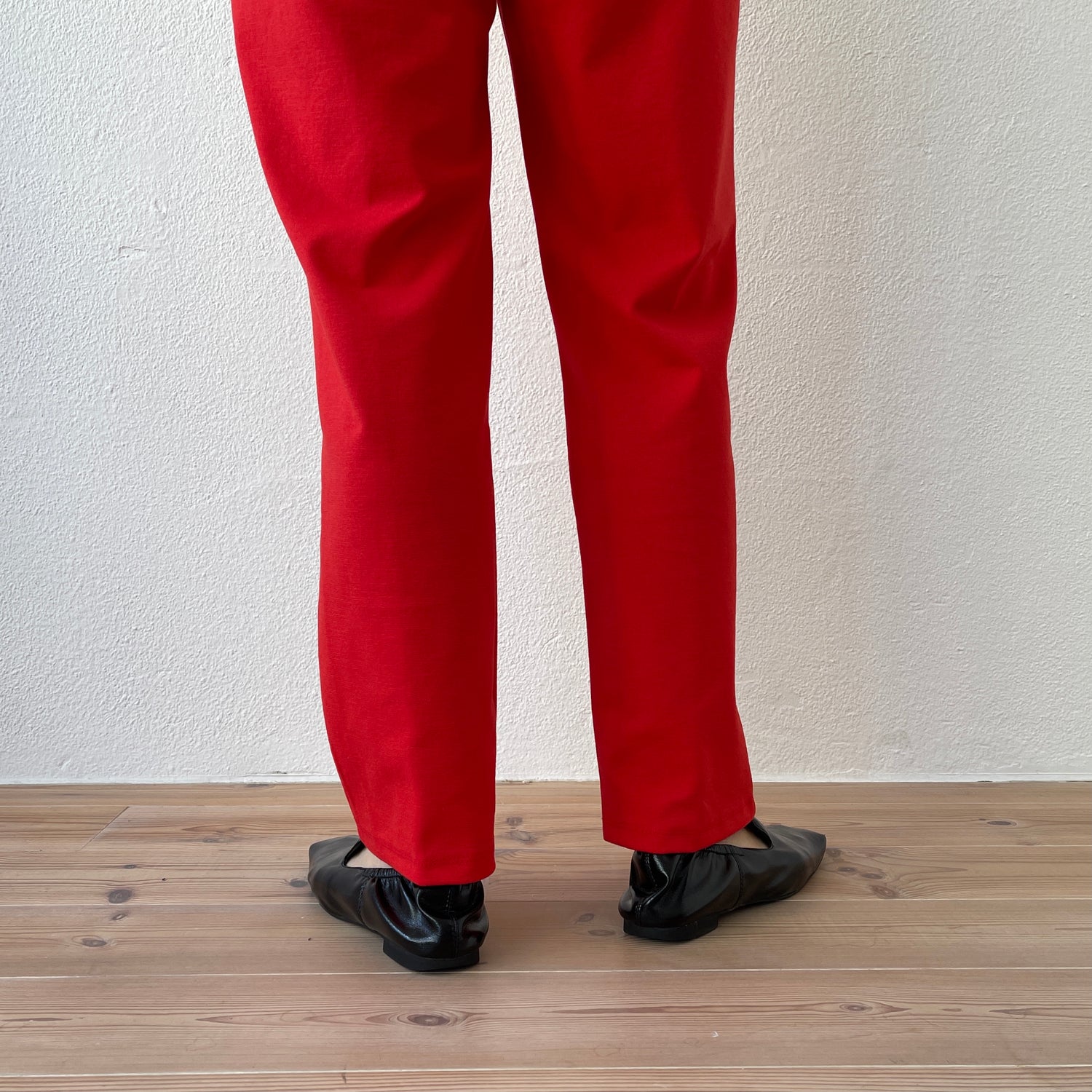 center line relax sweat pants / red