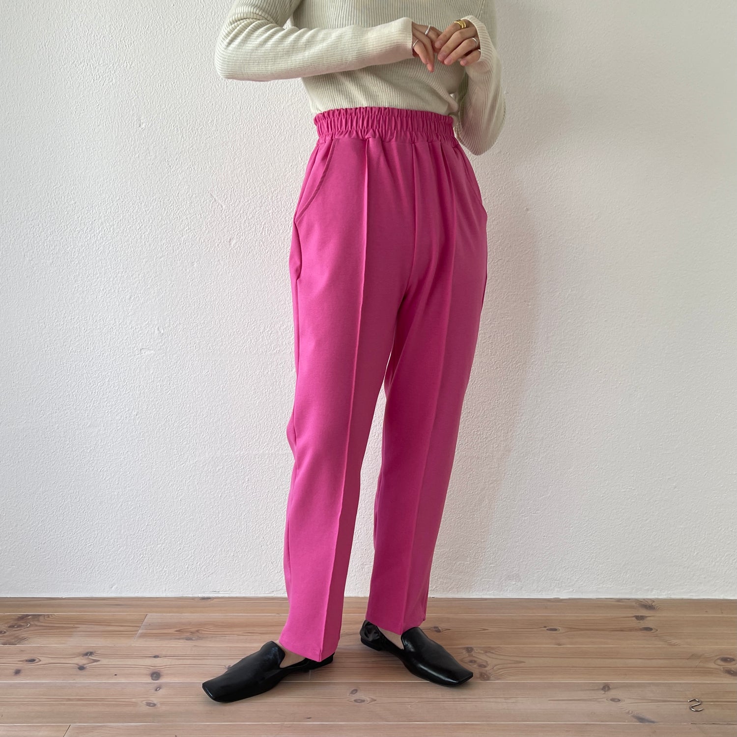 center line relax sweat pants / pink