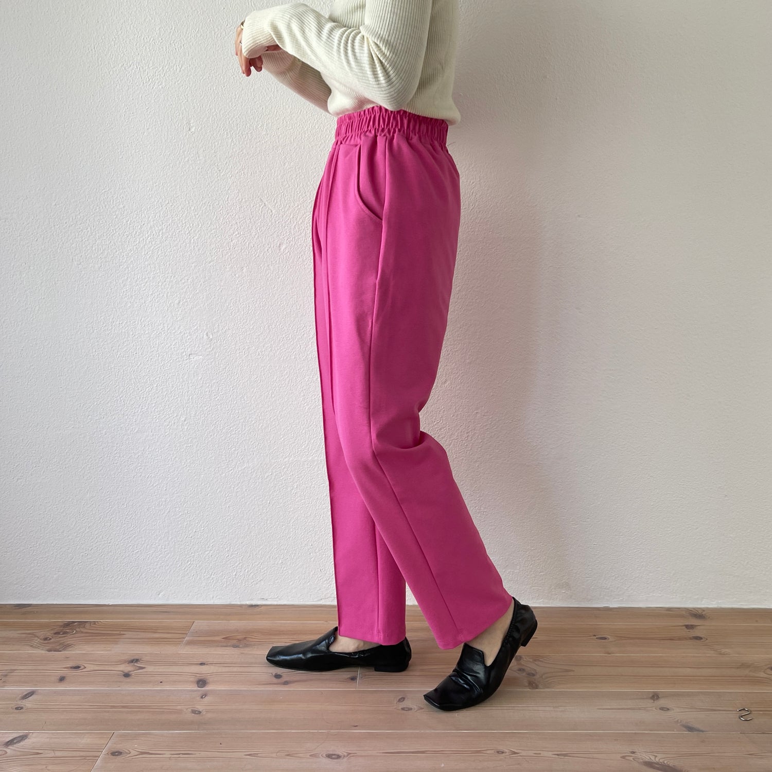 center line relax sweat pants / pink