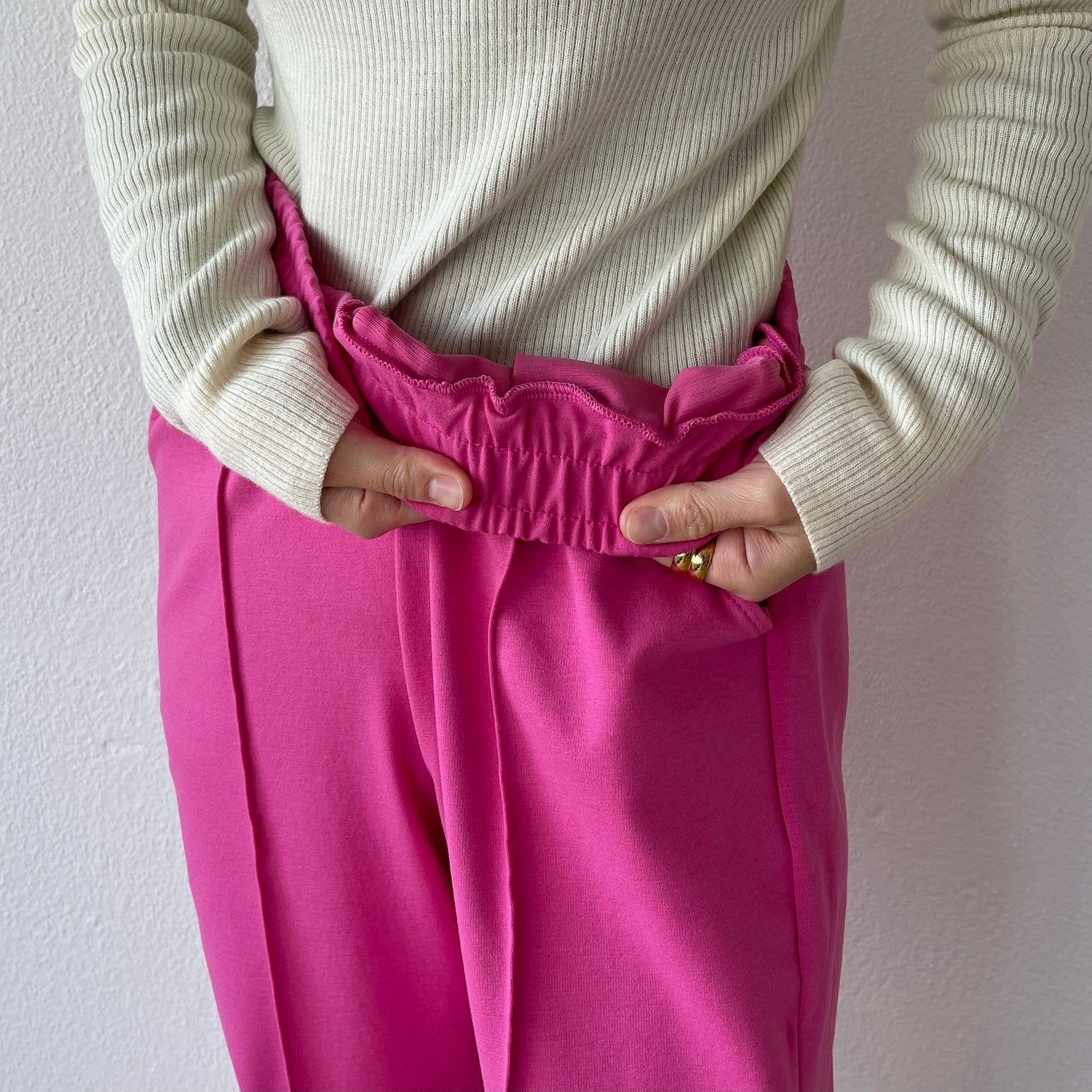 center line relax sweat pants / pink
