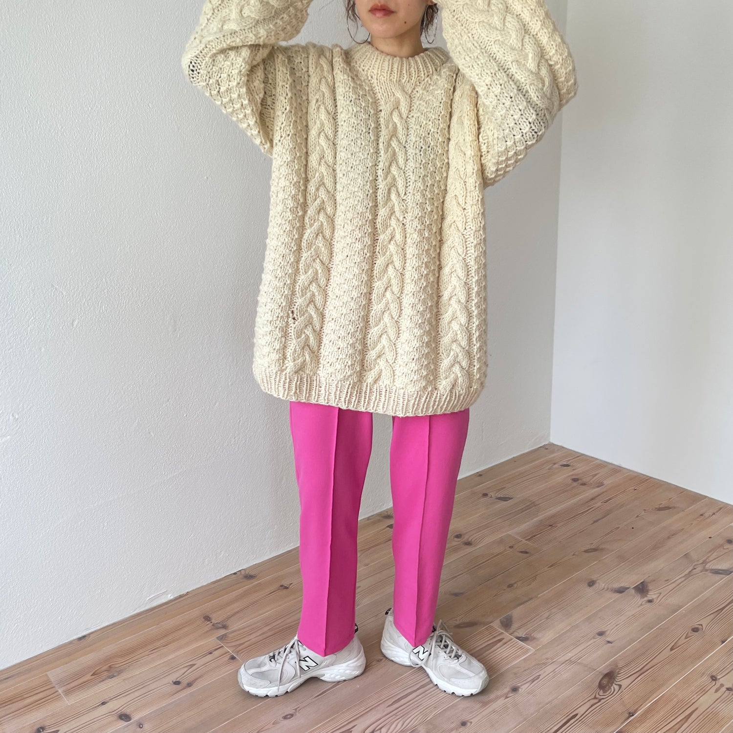 center line relax sweat pants / pink