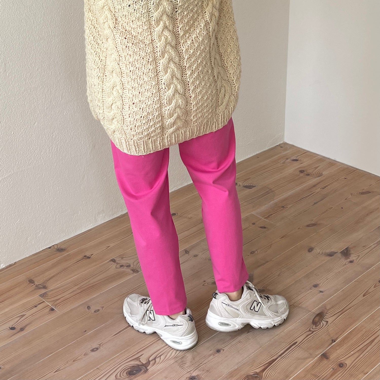 center line relax sweat pants / pink