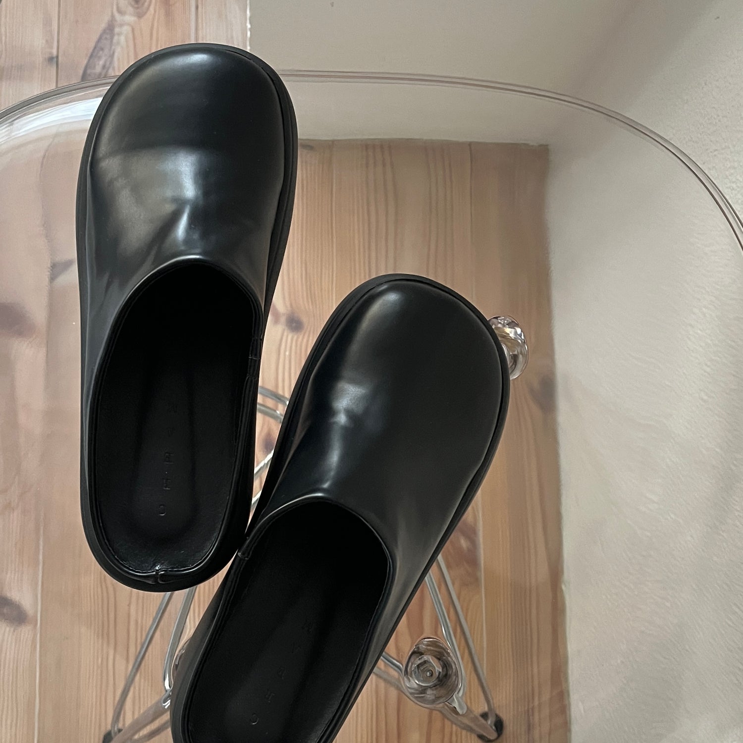 chubby flat shoes / black