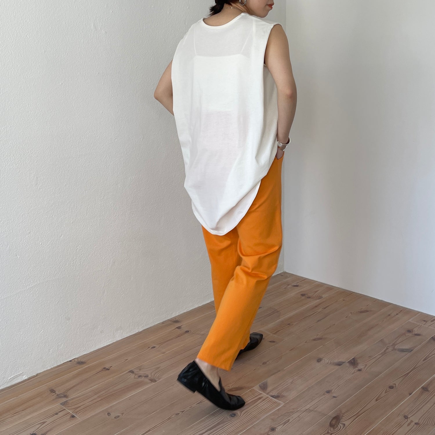 center line relax sweat pants / orange