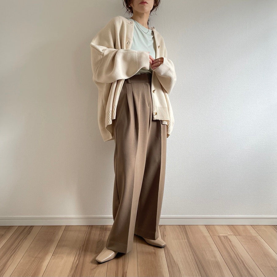 over size knit cardigan / ivory