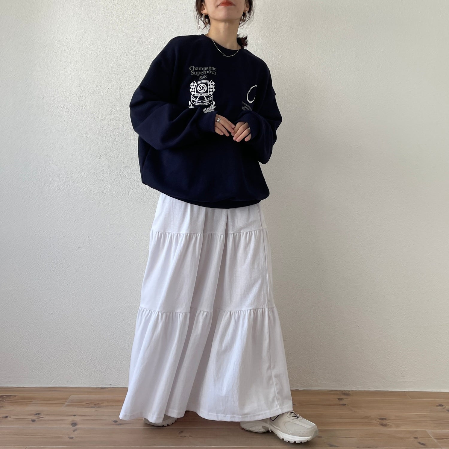 over size winner sweat / navy